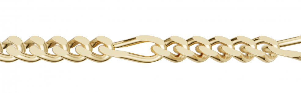 Bracelet Figaro diamond cut 1.9mm