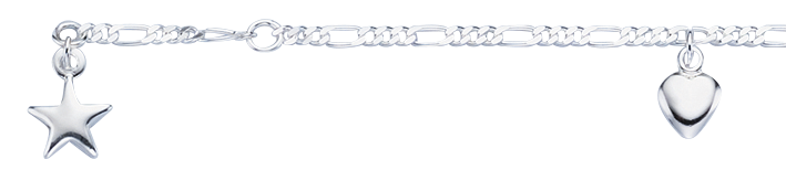Fusskette Figaro diamantiert 2.2mm