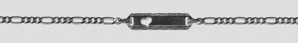 Id-Armband Figaro diamantiert 2.1mm