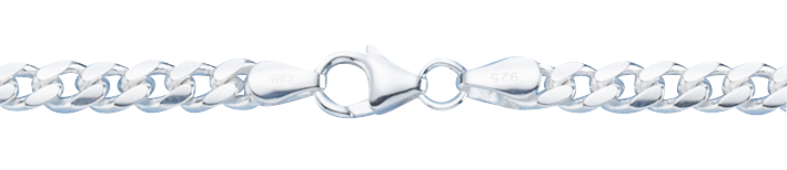 Necklace Curb chain oval diamond cut 4.7mm