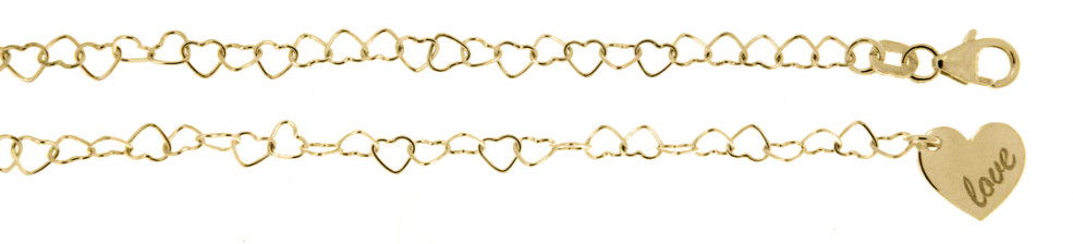 Fusskette Herz-Kette 3.6mm