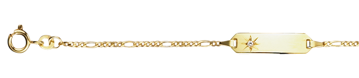 Id-Armband Figaro diamantiert 1.5mm
