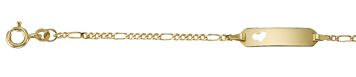 Id-Armband Figaro diamantiert 1.9mm