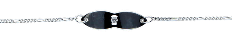 Id-Armband Figaro diamantiert