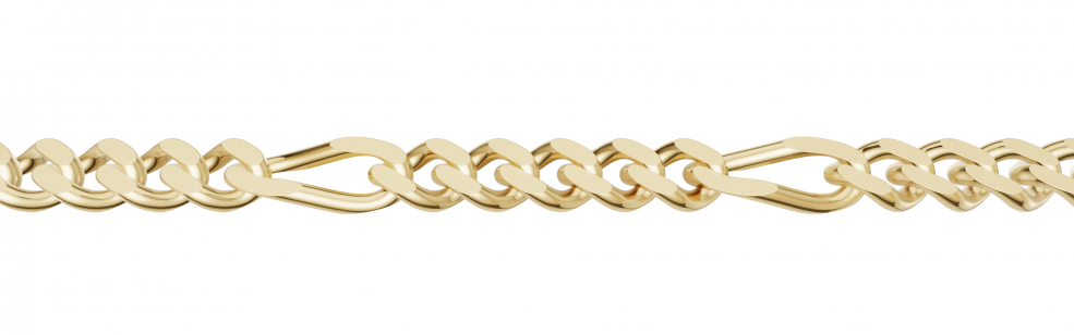 Bracelet Figaro diamond cut 1.5mm