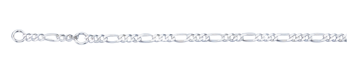 Anchle chain Figaro diamond cut chain width 2.2mm