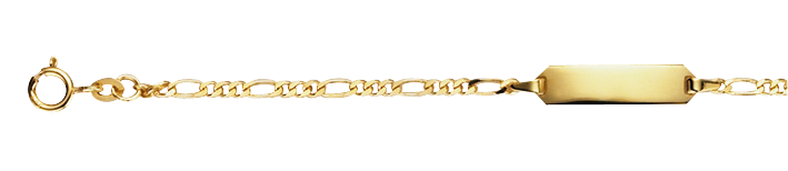 Id-Armband Figaro diamantiert 2.1mm