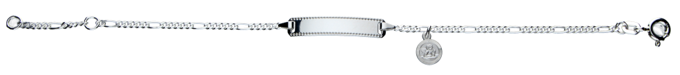 Id-Armband Figaro diamantiert 1.9mm