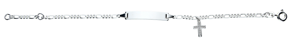 Id-Armband Figaro diamantiert 2.1mm