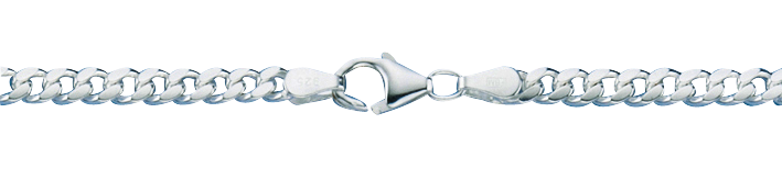 Necklace Curb chain oval diamond cut 4mm