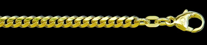 Necklace Curb chain oval diamond cut 3.2mm