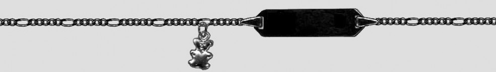 Id-Armband Figaro diamantiert 1.5mm