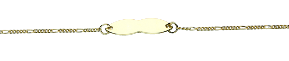 Id-Armband Figaro diamantiert