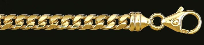 Necklace Curb chain oval diamond cut 4.7mm