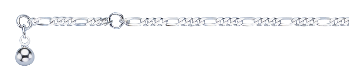 Ankle chain Figaro diamond cut 2.2mm