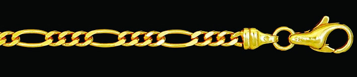 Bracelet Figaro diamond cut 2.8mm