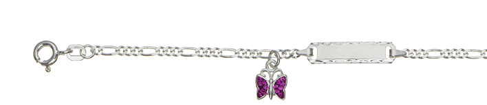 Id-Armband Figaro diamantiert 2.1mm