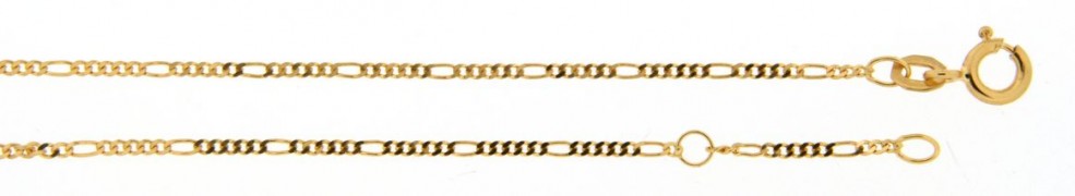 Fusskette Figaro diamantiert 1.5mm