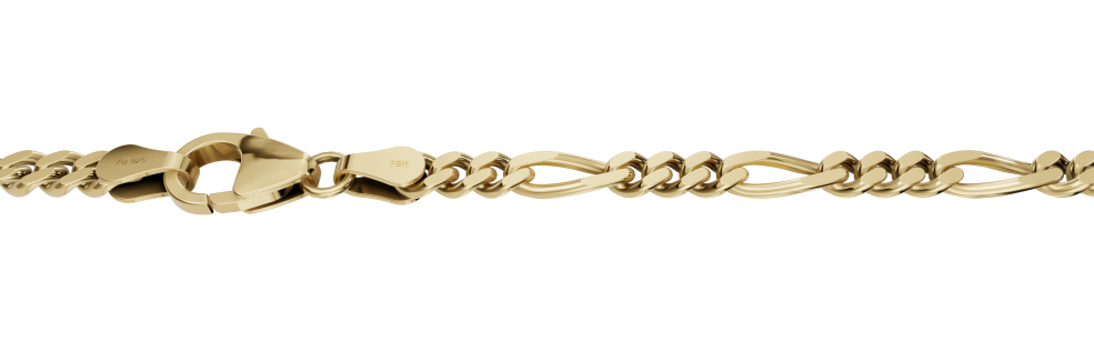 Necklace Figaro diamond cut 3.4mm