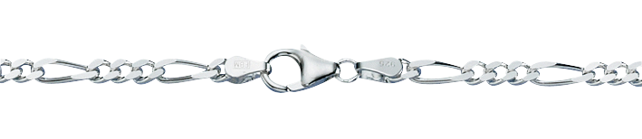 Bracelet Figaro diamond cut 3.4mm