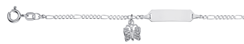 Id-Armband Figaro diamantiert 1.9mm