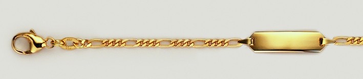 Id-Armband Figaro diamantiert 2.1mm