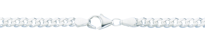 Necklace Curb chain oval diamond cut 4mm