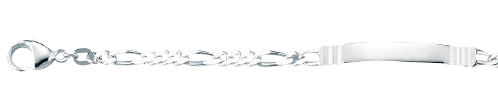 Id-Armband Figaro diamantiert 3.4mm
