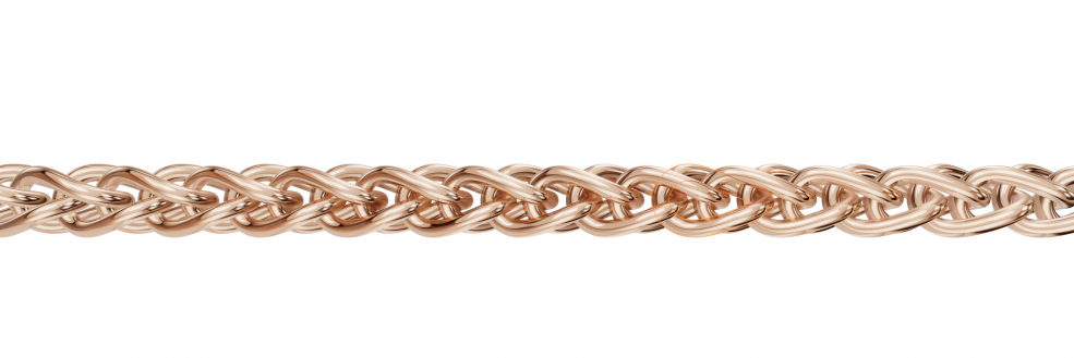 Collier mit Zwischenöse Zopf 1.3mm