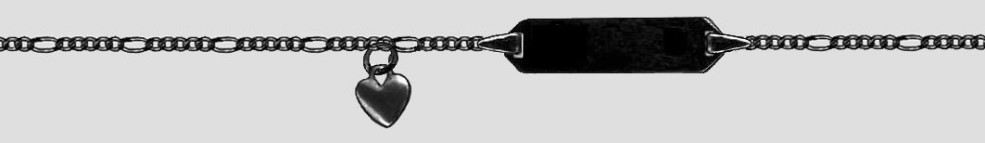 Id-Armband Figaro diamantiert 1.5mm