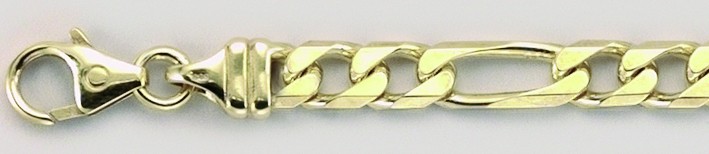 Bracelet Figaro diamond cut 6mm