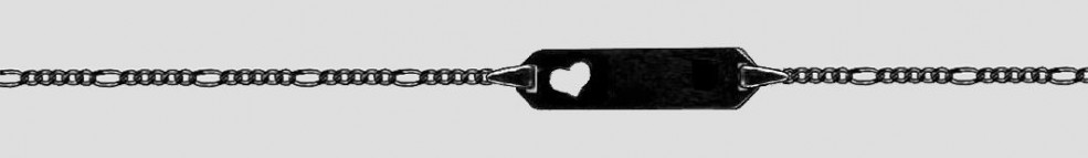 Id-Armband Figaro diamantiert 1.5mm