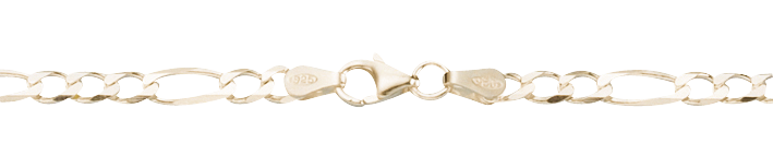 Bracelet Figaro diamond cut 3.9mm