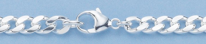 Necklace Curb chain oval diamond cut 6.5mm