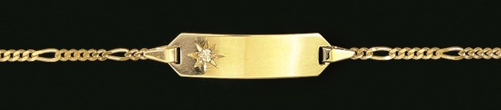 Id-Armband Figaro diamantiert 1.5mm