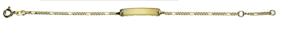 Id-Armband Figaro diamantiert 1.9mm