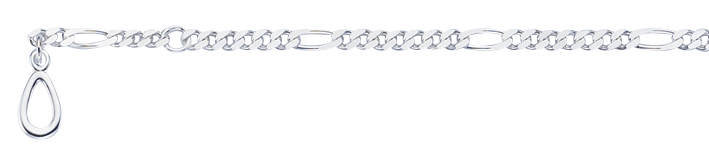 Fusskette Figaro diamantiert 2.8mm