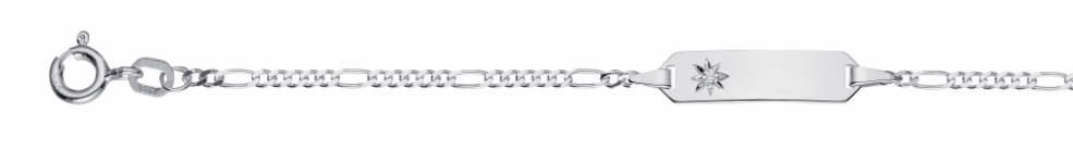 Id-Armband Figaro diamantiert 1.9mm