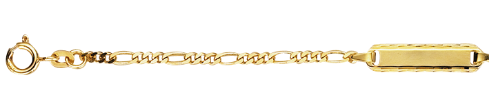 Id-Armband Figaro diamantiert 2.1mm