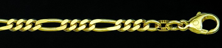 Bracelet Figaro diamond cut 3.4mm