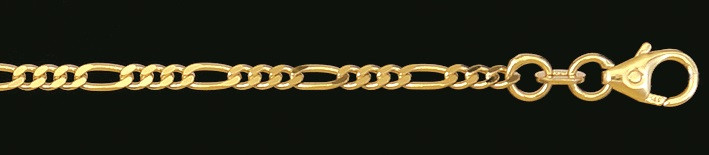 Fusskette Figaro diamantiert 2.2mm
