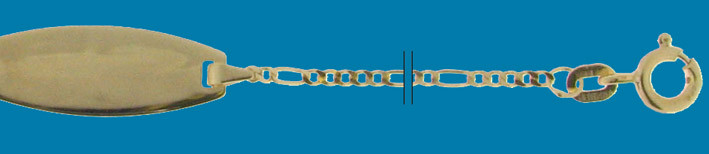 Id-Armband Figaro diamantiert