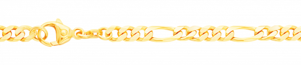 Bracelet Figaro diamond cut 4.3mm