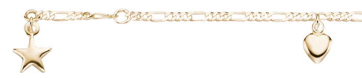 Fusskette Figaro diamantiert 2.2mm