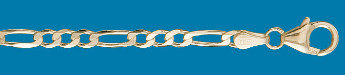 Bracelet Figaro diamond cut 3.3mm