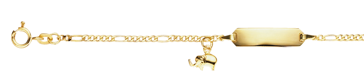 Id-Armband Figaro diamantiert 1.9mm