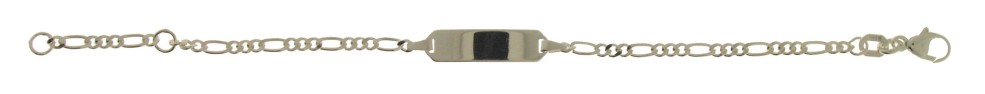 Id-Armband Figaro diamantiert 2.1mm