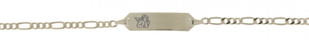 Id-Armband Figaro diamantiert 2.1mm