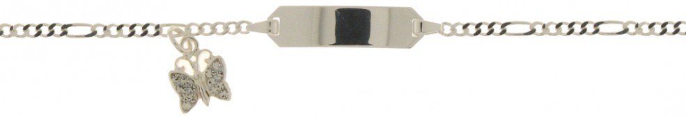 Id-Armband Figaro diamantiert 1.9mm