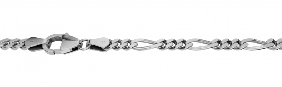 Necklace Figaro diamond cut 3.4mm